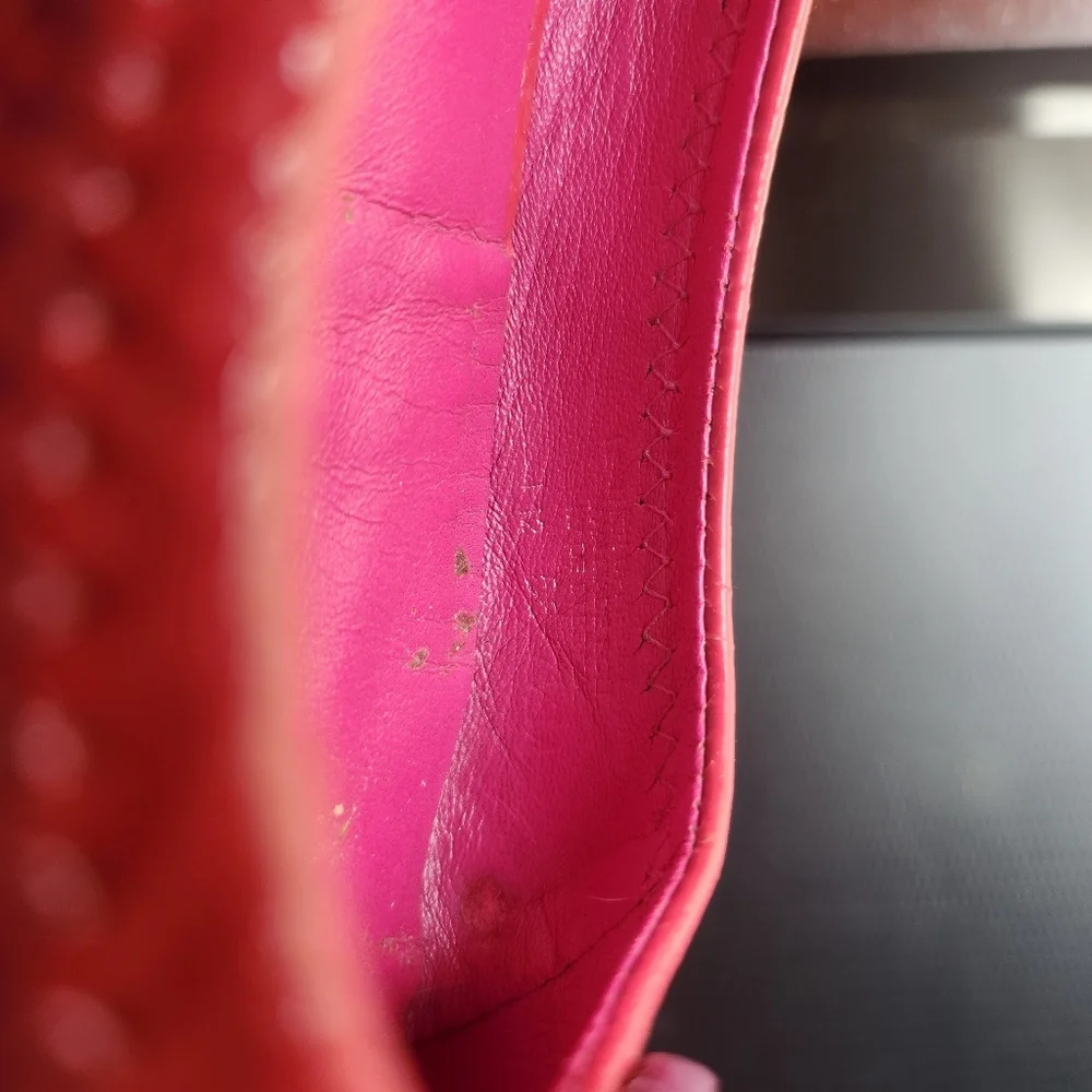 Tory Burch Reva Logo Pink Leather Slip On Ballet Flats size 7.5